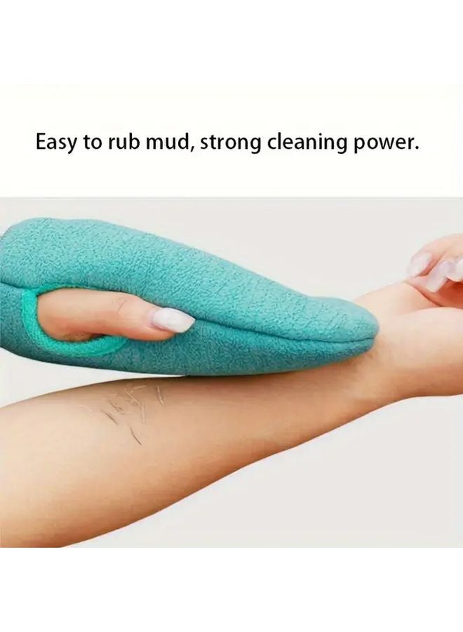 Green Exfoliating Shower Mitt Dual Sided Body Scrubber Glove For Massage And Bath - Image 5